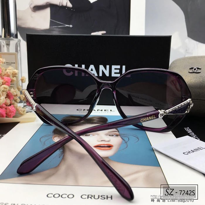 CHANEL香奈兒 2018新款 小香太陽鏡 PC鏡架 遮擋有害光線防輻射 7242S  lly1711